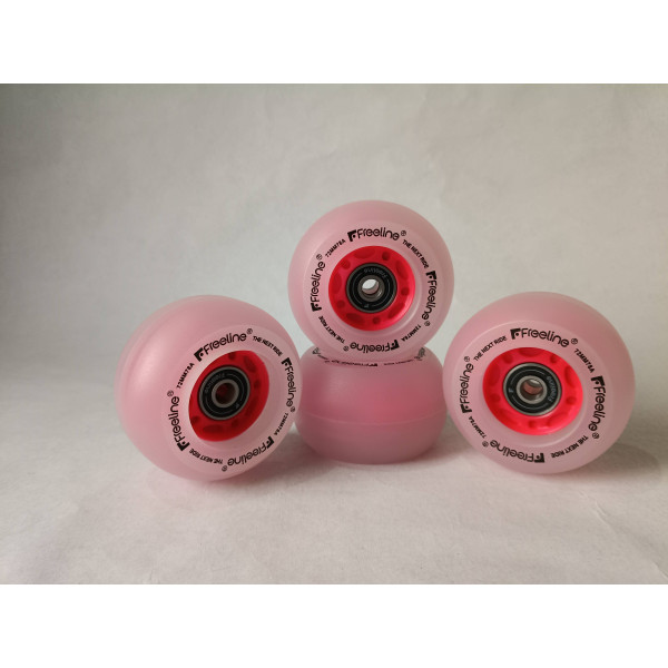 Set de cuatro ruedas luminosas de driftskate de la marca freeline skates de color azul. 2