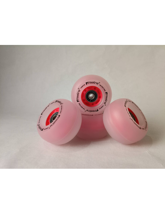 Set de cuatro ruedas luminosas de freeskate de la marca freeline skates de color rojo baratas.