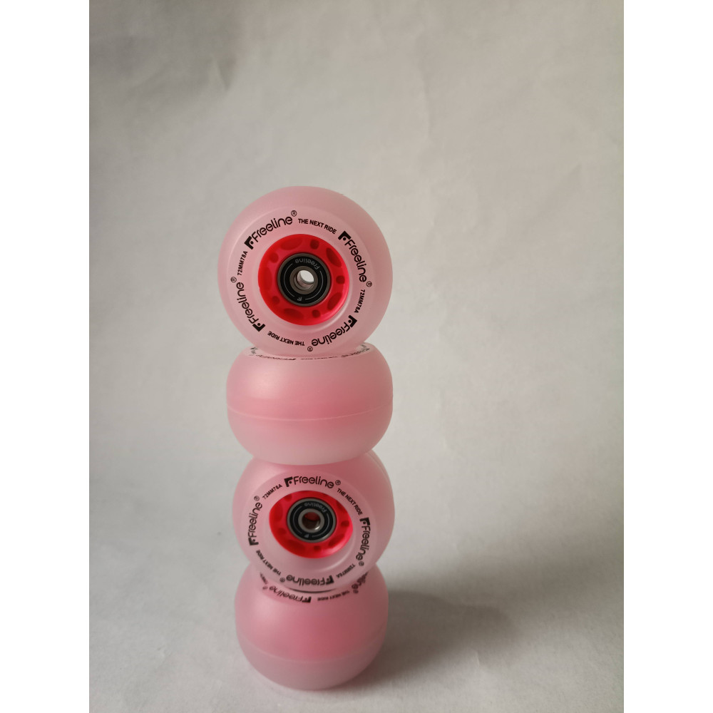 Set de cuatro ruedas luminosas de driftskate de la marca freeline skates de color rojo empezar.