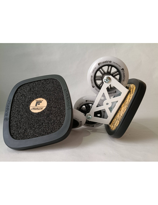 freeline skates Cruiser, vista detallada del diseño de las plataformas. blanco 100 mm jmk